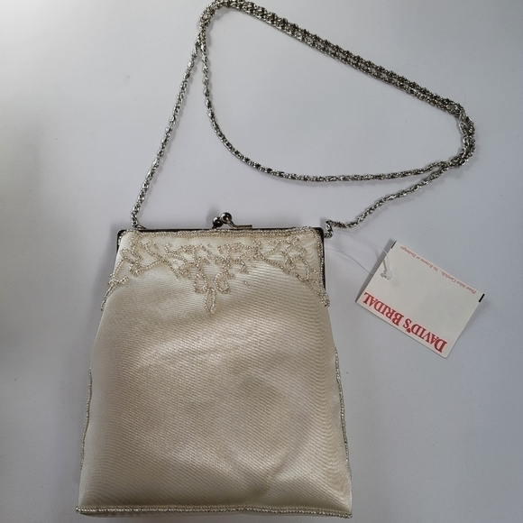 NWT Frame Satin Beaded Kiss Clasp Bag - Picture 2 of 11